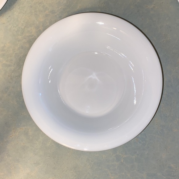 Mini White Glass Bowl and Plate Set - Picture 3 of 5